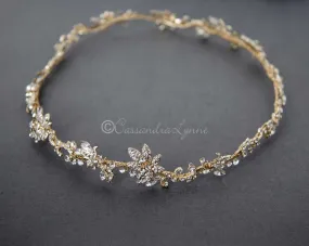 Gold Crystal Wedding Halo