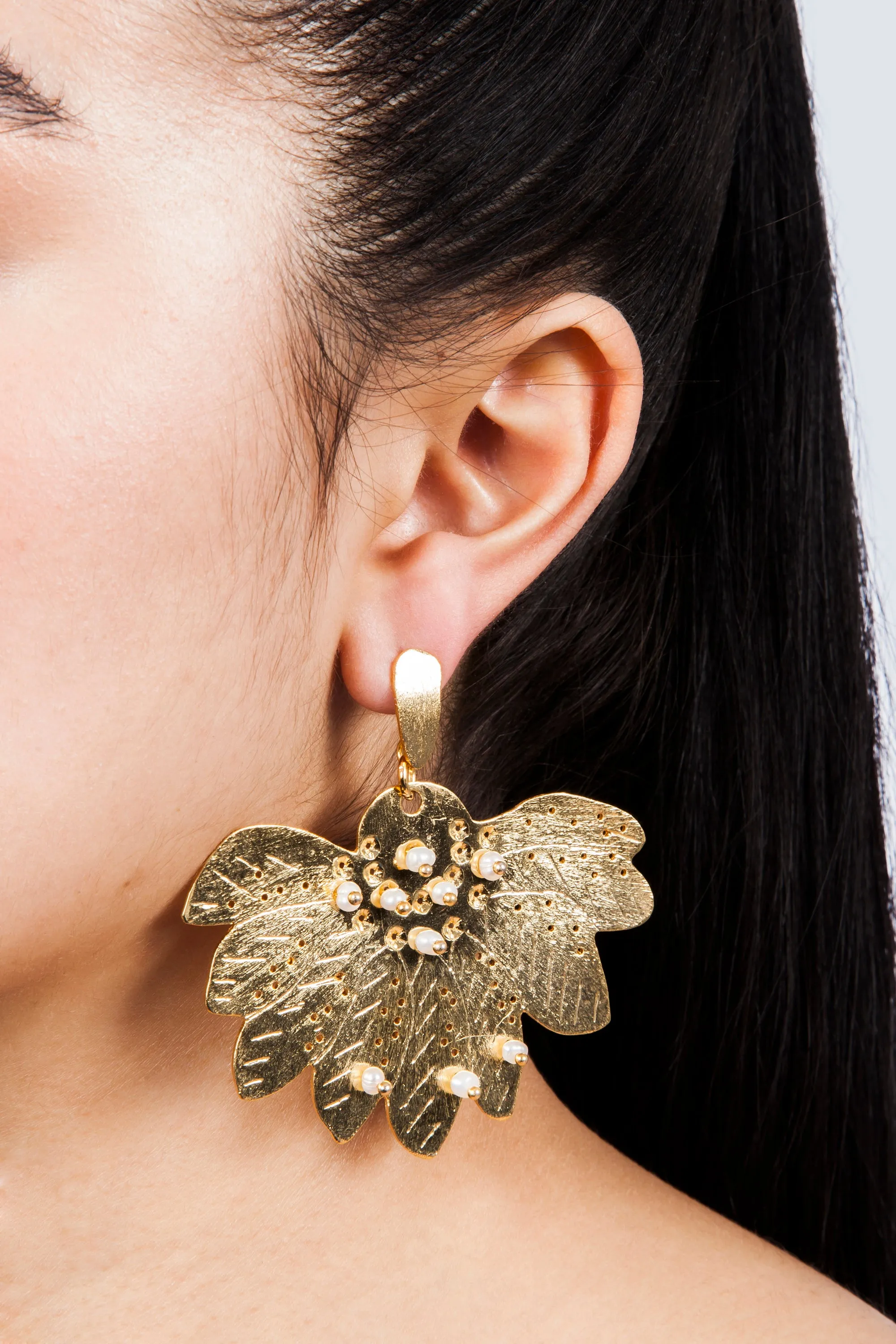 Golden Flower Earrings | Quick Shipping