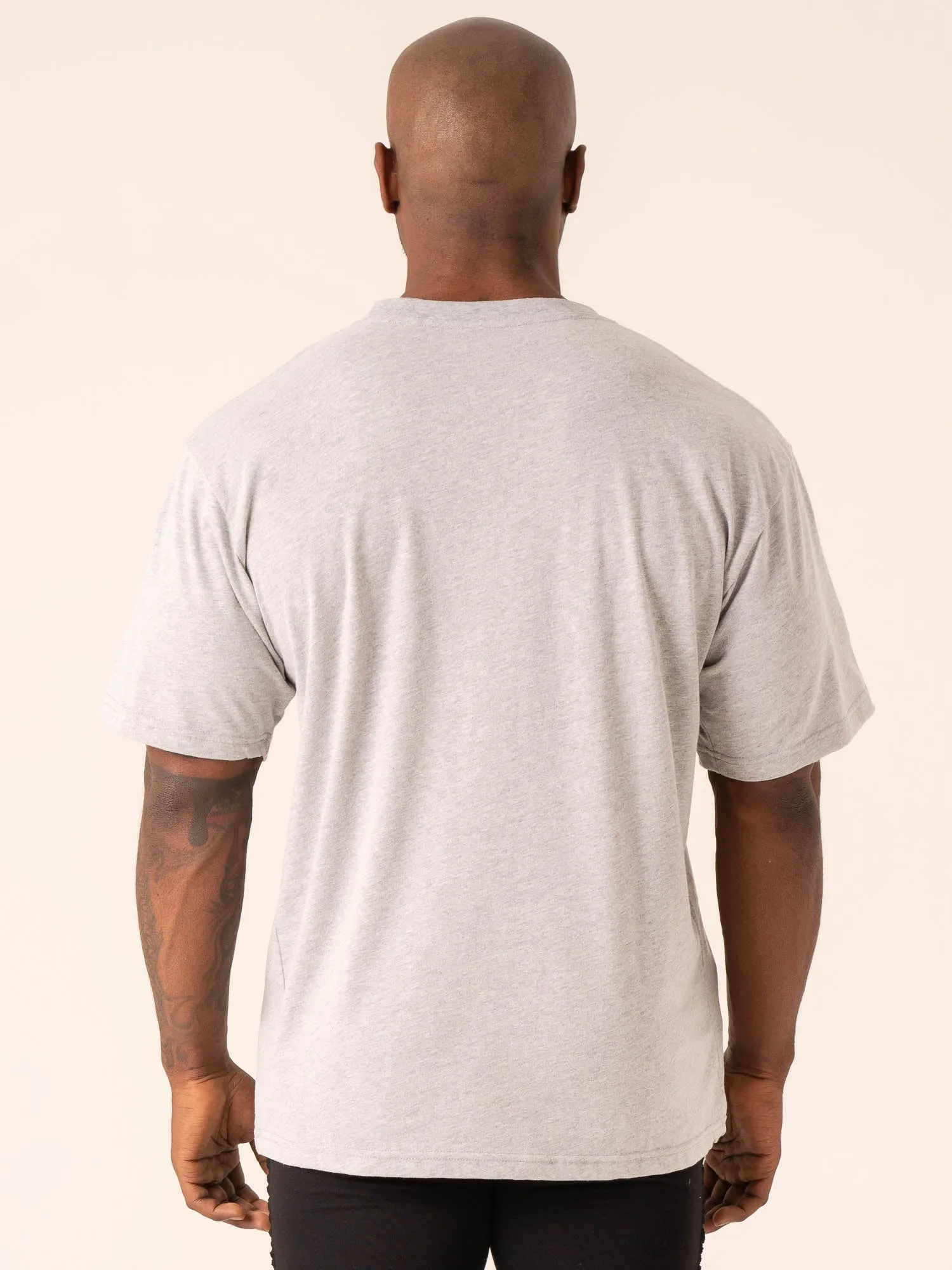 Grit Oversized T-Shirt - Snow Marl/Charcoal