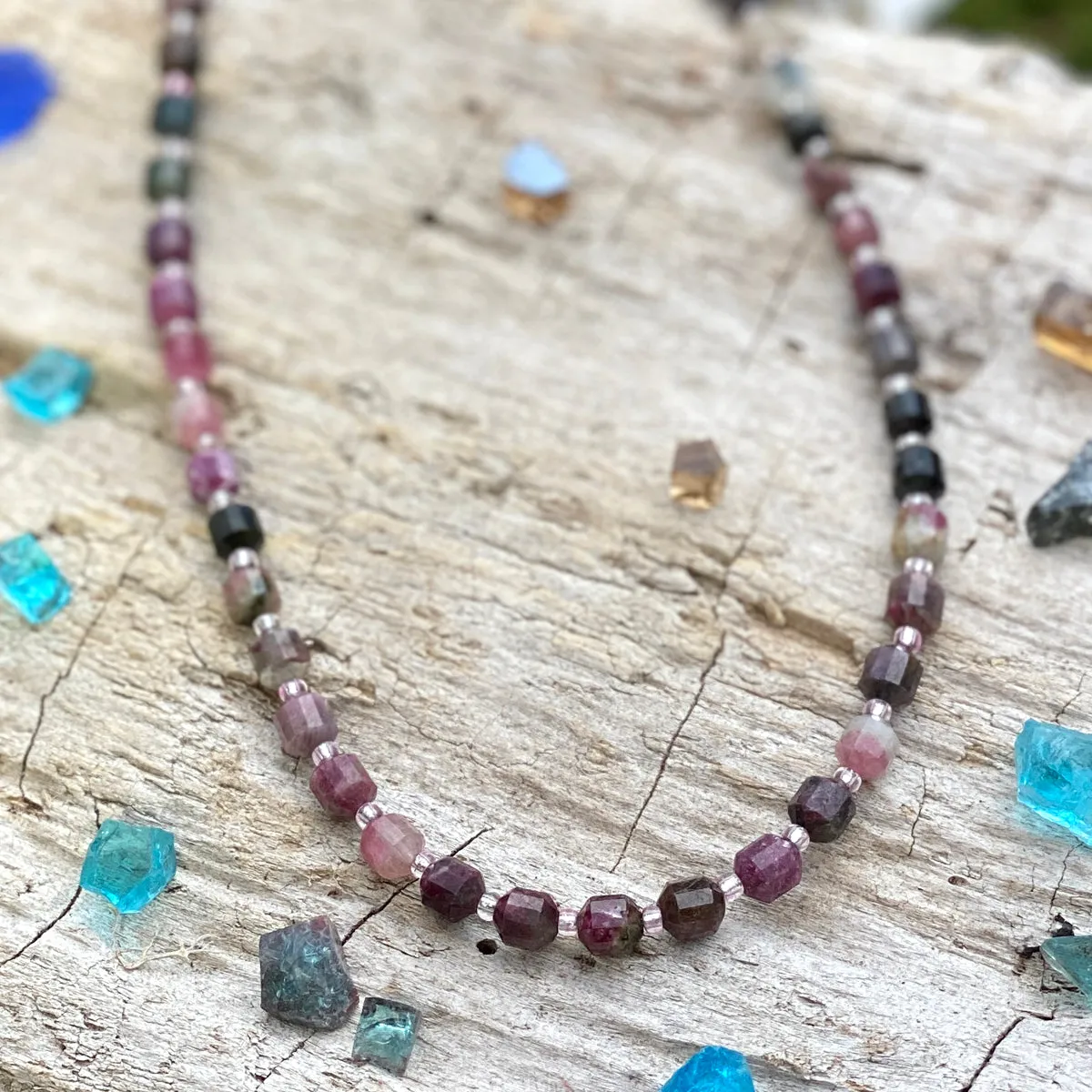 Healing Tube Tourmaline Necklace for Self Love and Understanding