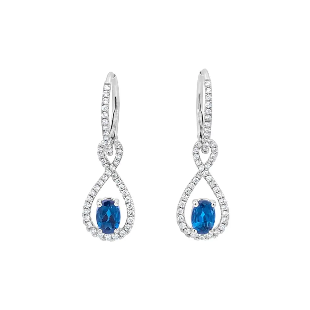 Irisa by Martin Binder London Blue Topaz & Diamond Dangle Earrings