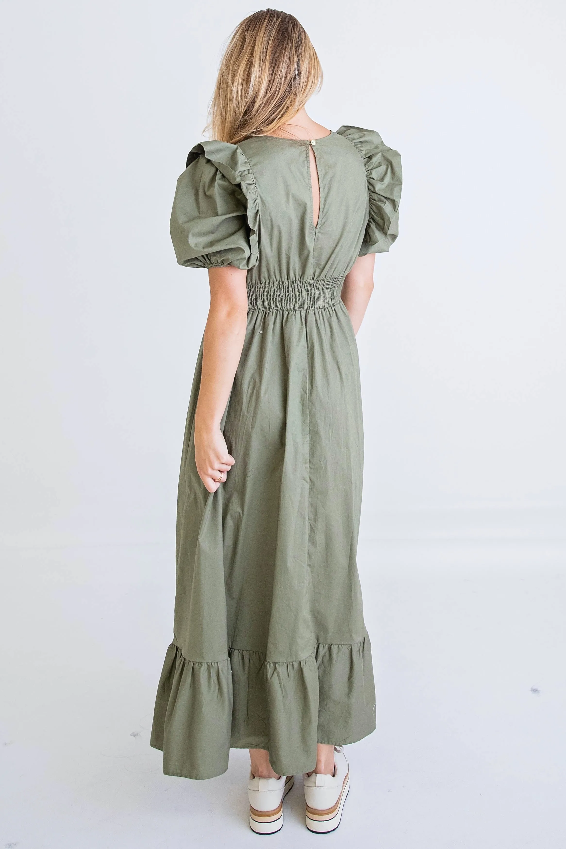 KARLIE Ruffle Puff Sleeve Maxi Dress