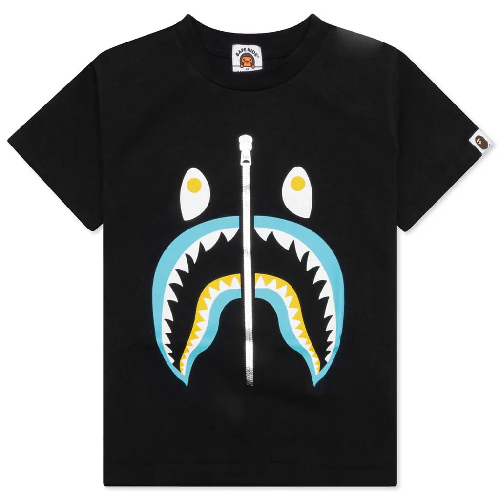 Kids Colors Shark Tee  - Black