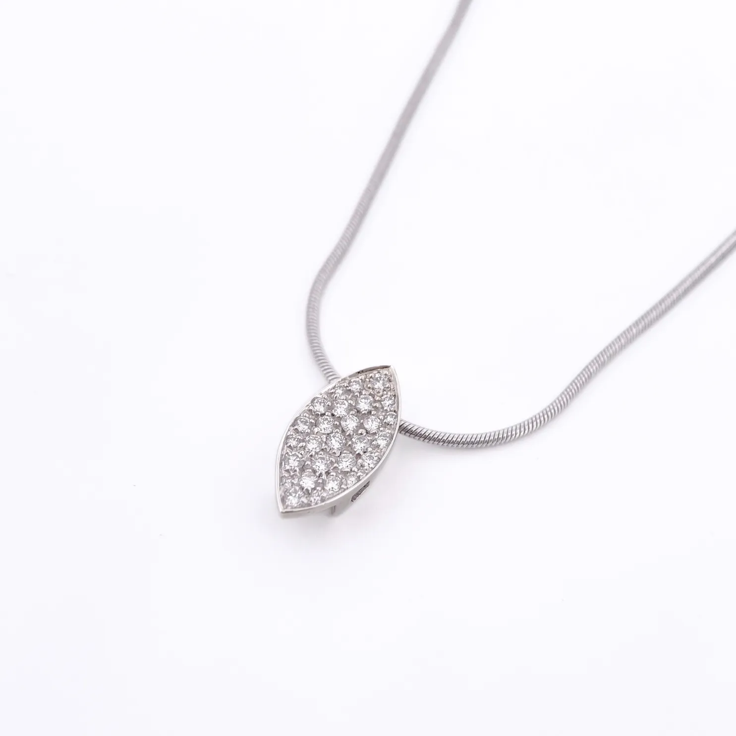 Large Diamond Leaf Pendant