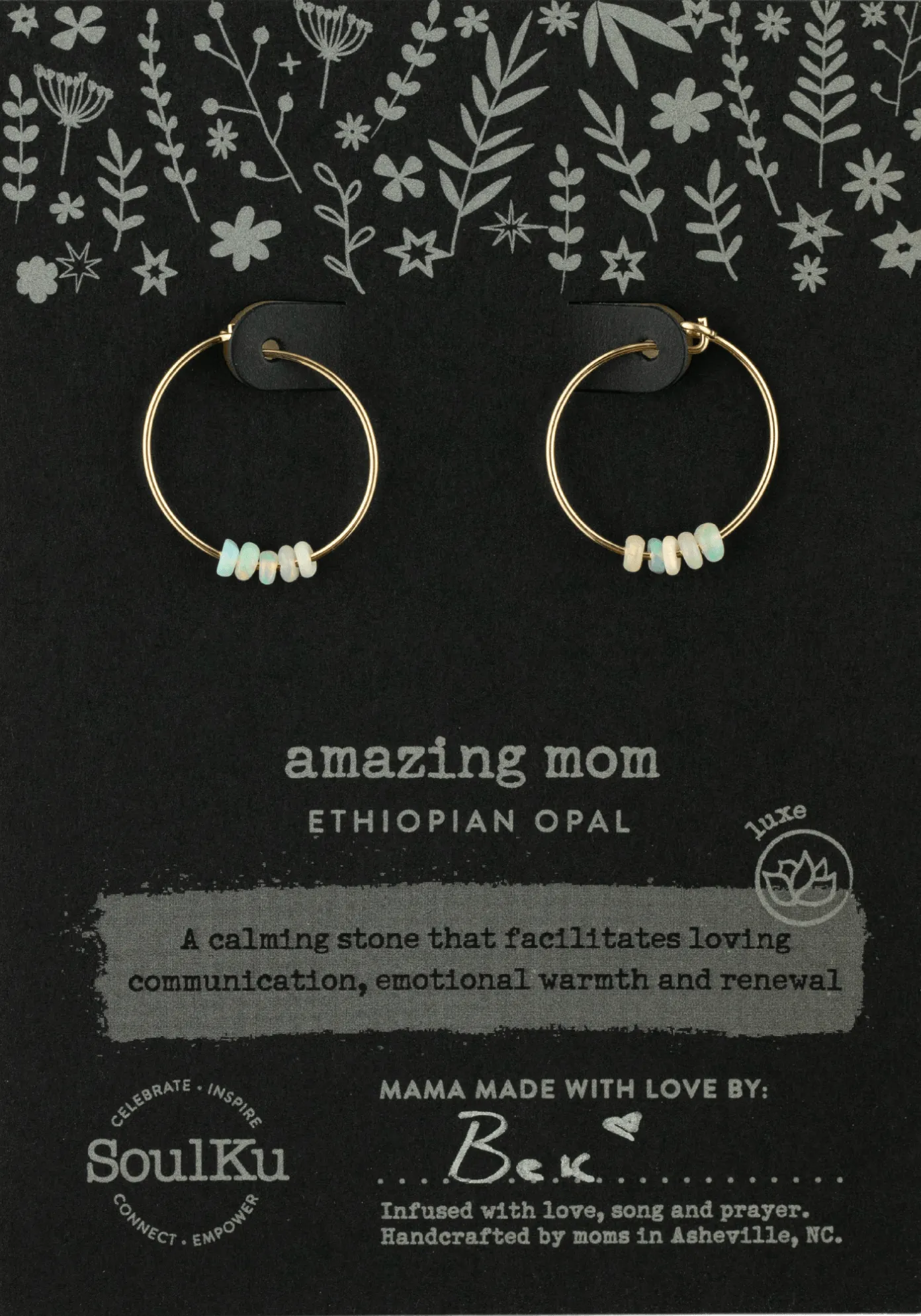 Limited Edition Ethiopian Opal Gold Hoop Earrings for Amazing Mom