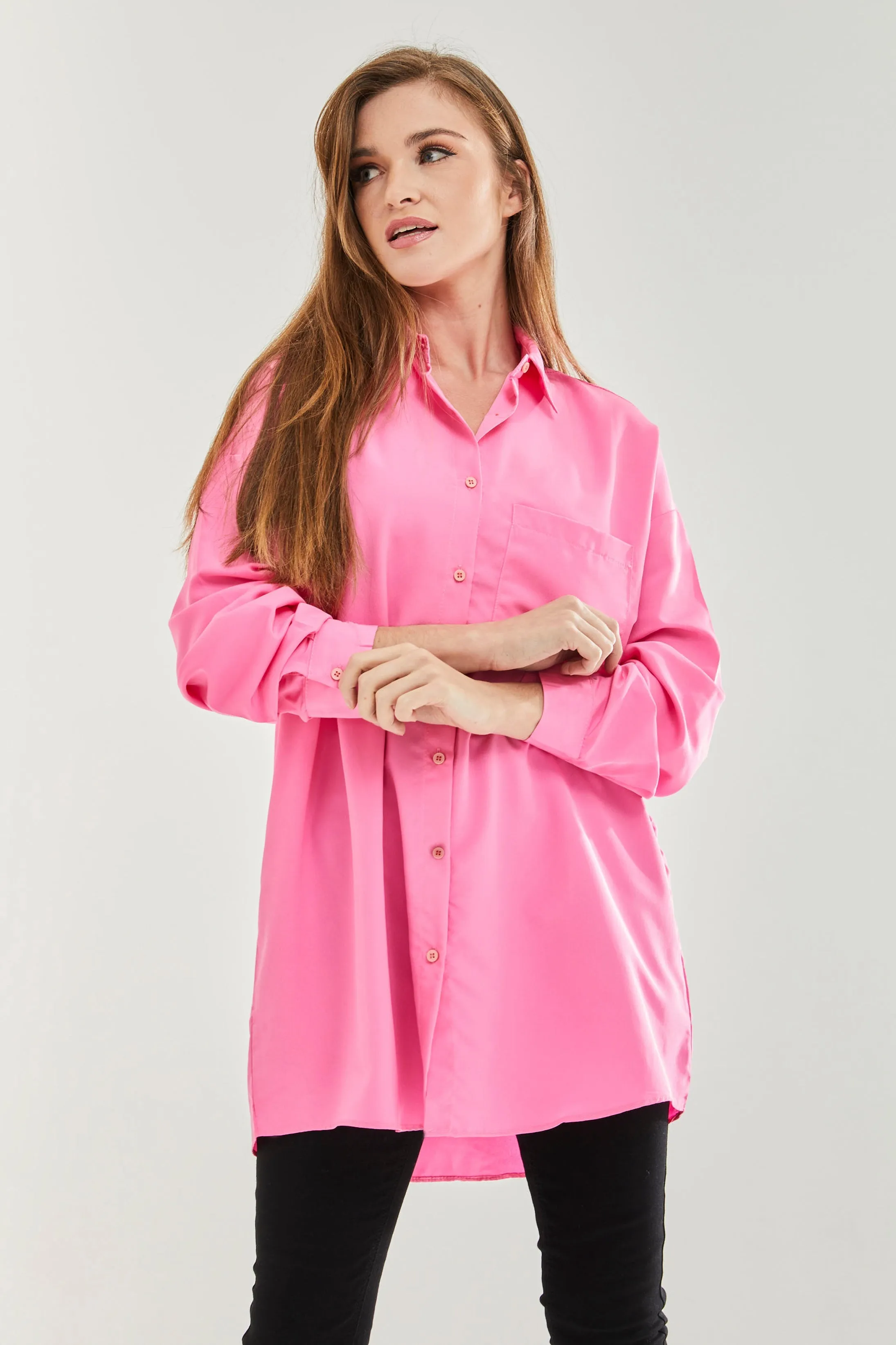 Liquorish Pink Oversized Shirt