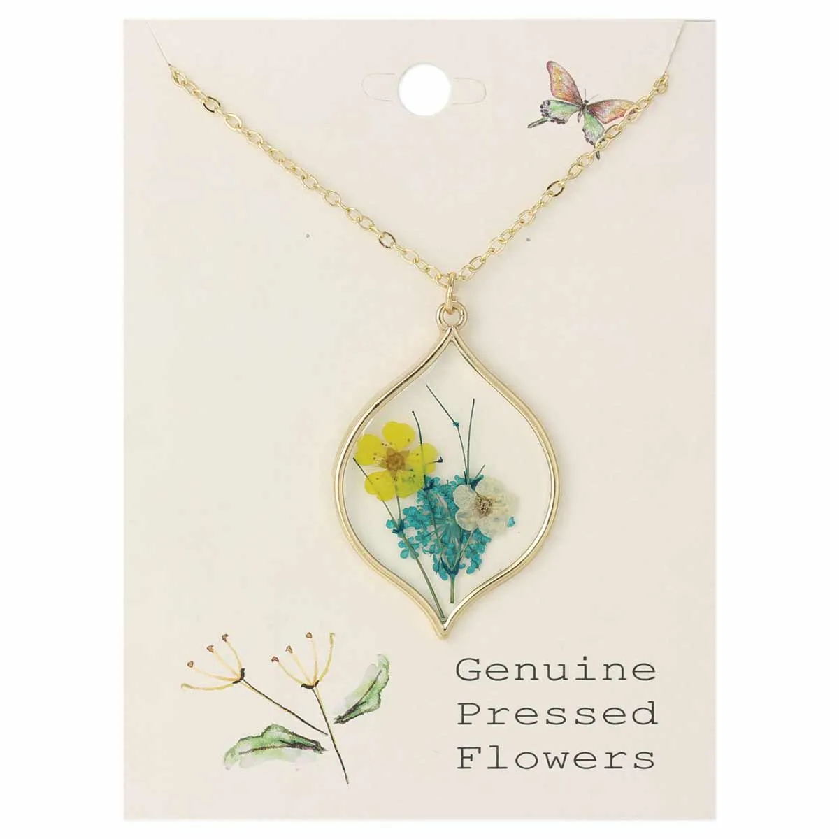 Marquise Pressed Flower Necklace