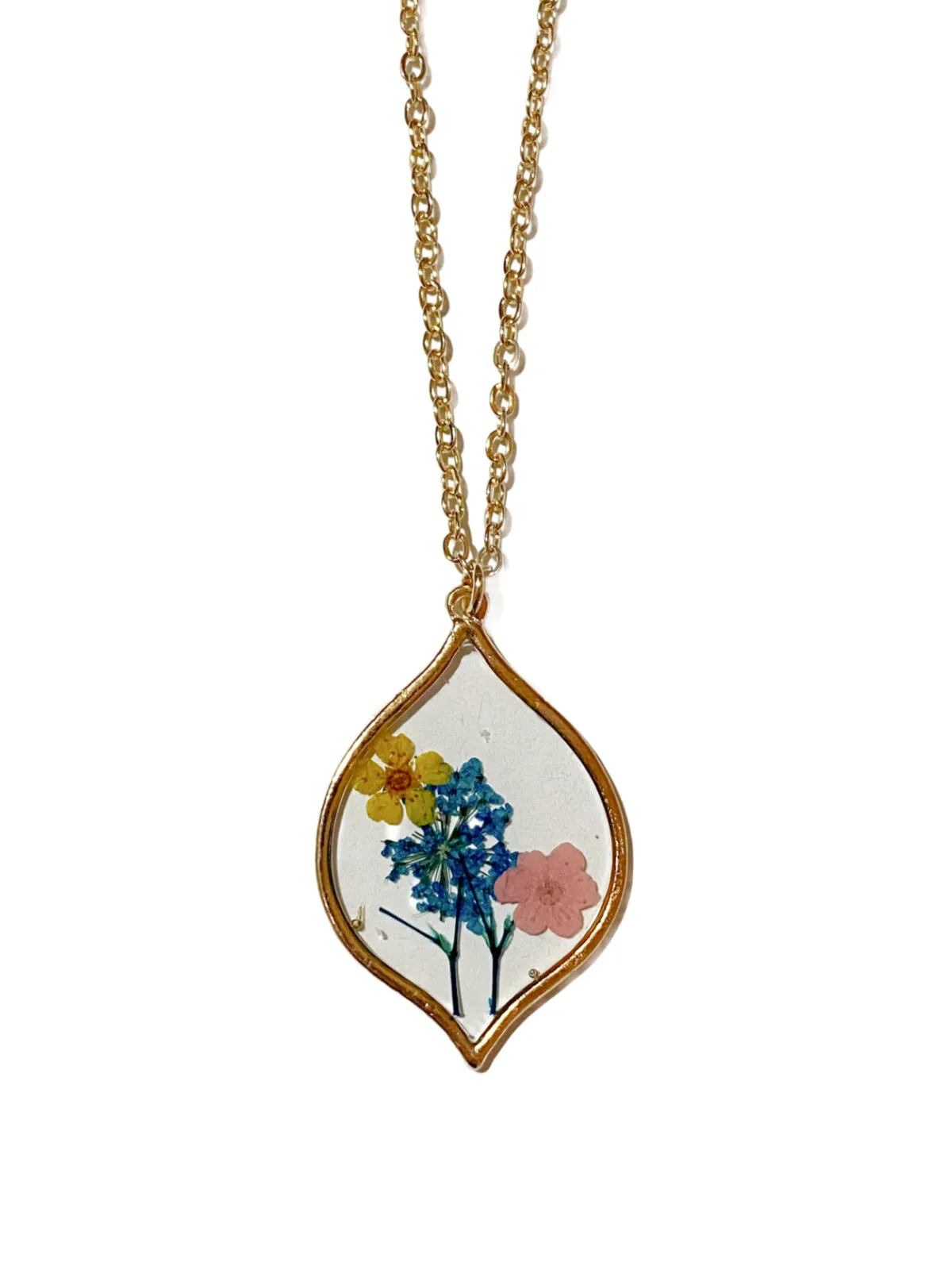 Marquise Pressed Flower Necklace