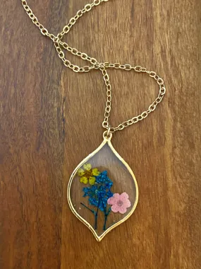 Marquise Pressed Flower Necklace