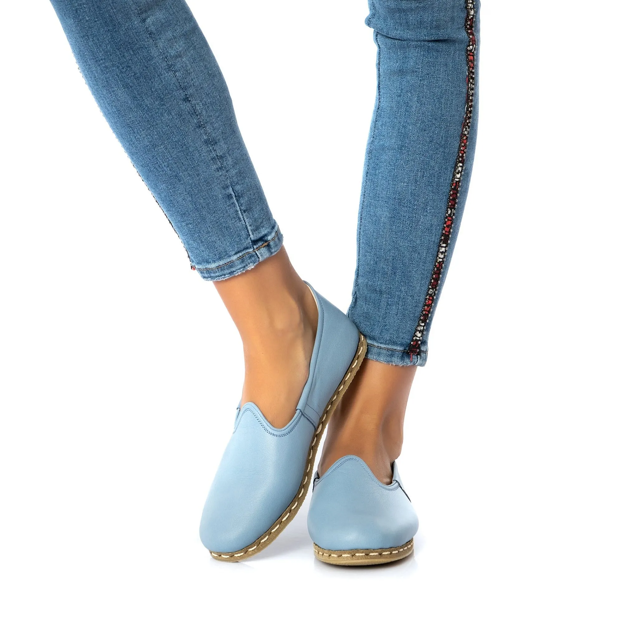 Men's Sky Blue Slip On Shoes