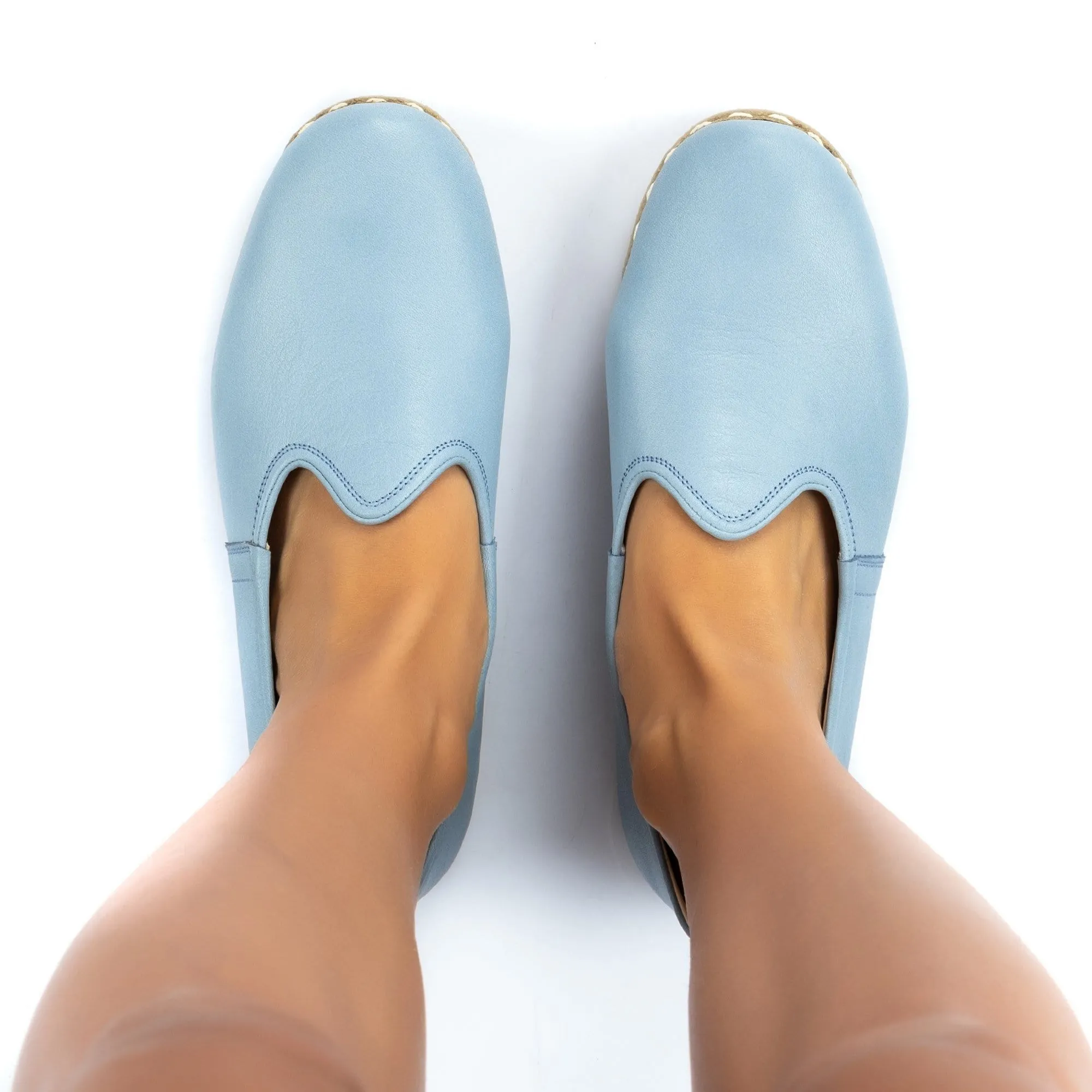 Men's Sky Blue Slip On Shoes