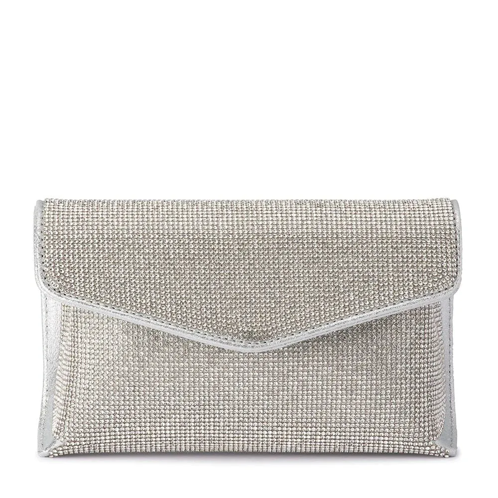 Nico Crystal Clutch (Silver)