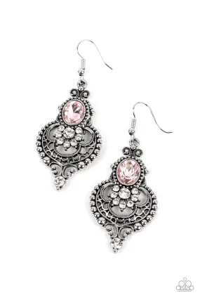 Paparazzi Castle Chateau Pink Earrings