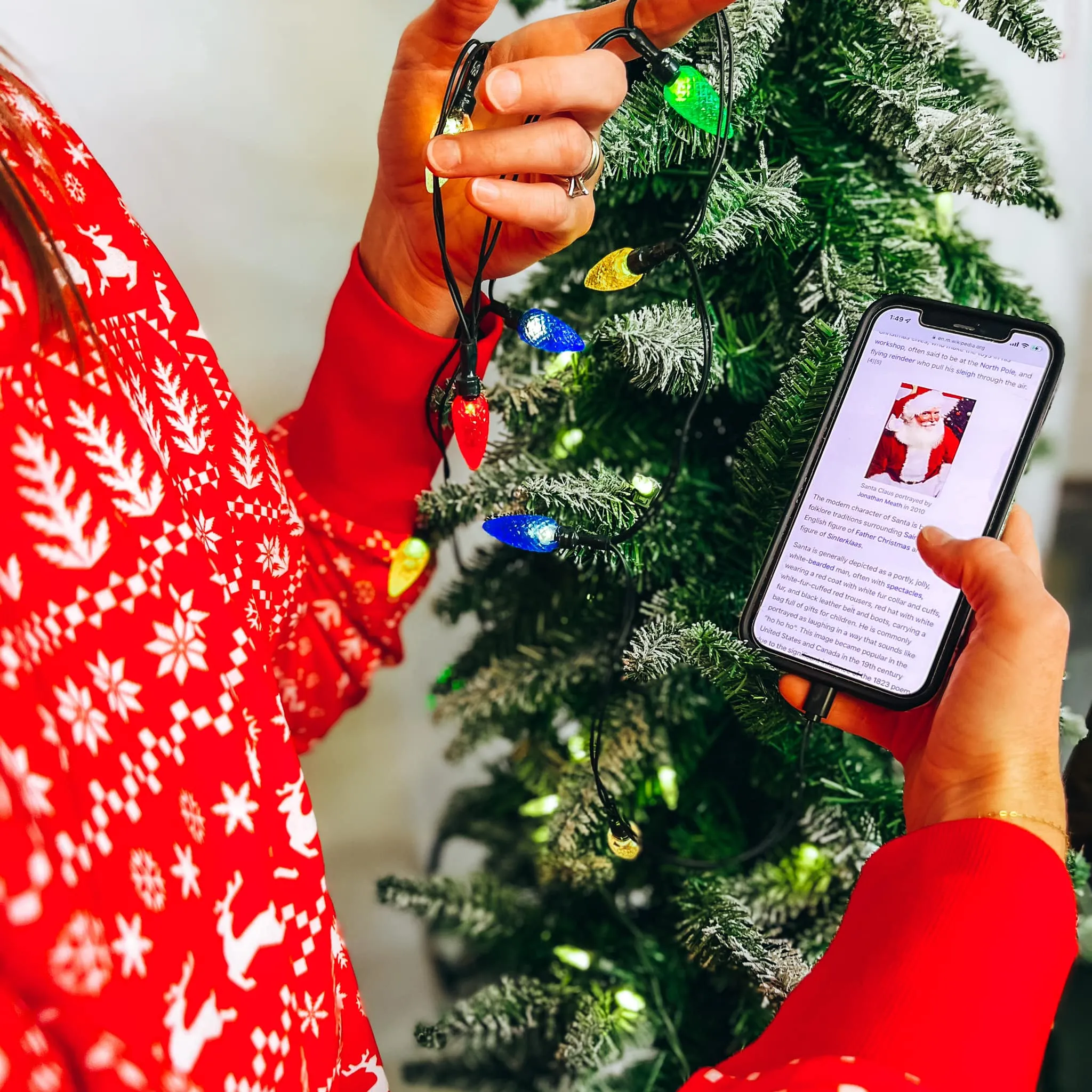 PHONE CHARGER:  CHRISTMAS LIGHTS