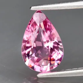 Pink spinel | natural, pear cut 8.8x6 mm, VVS, 1.36 ct