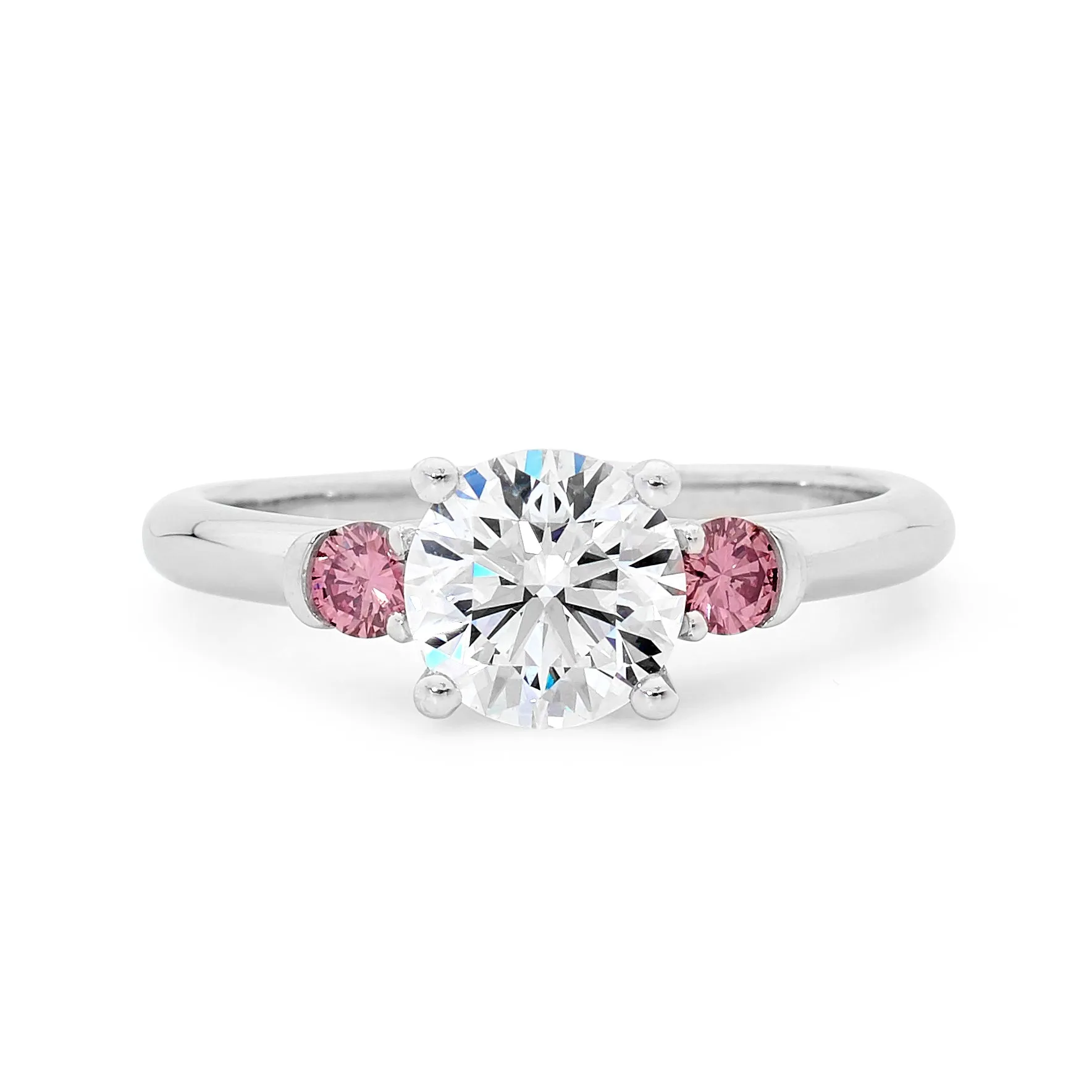 Platinum White and Pink Diamond Ring