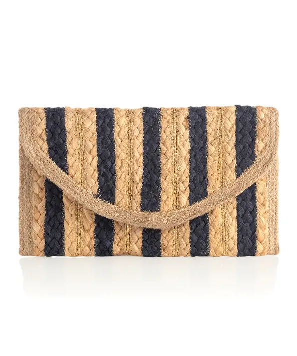 Port Jute Clutch - Blue