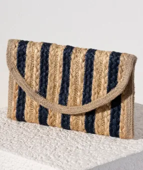 Port Jute Clutch - Blue