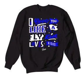 Retro 9 Racer Blue Sweater - Love Kicks - Black