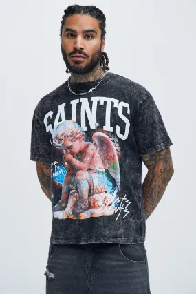 Saints Art Oversize Short Sleeve Tee - Black