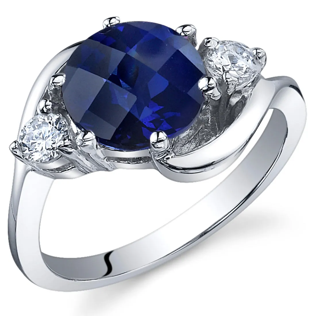 Sapphire Sterling Silver Ring 2.75 Carats Size 8