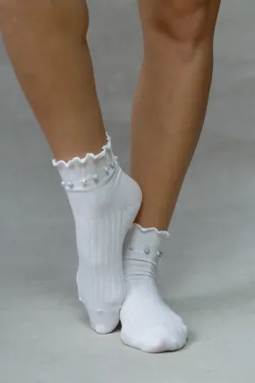 Short frill crystal ball socks