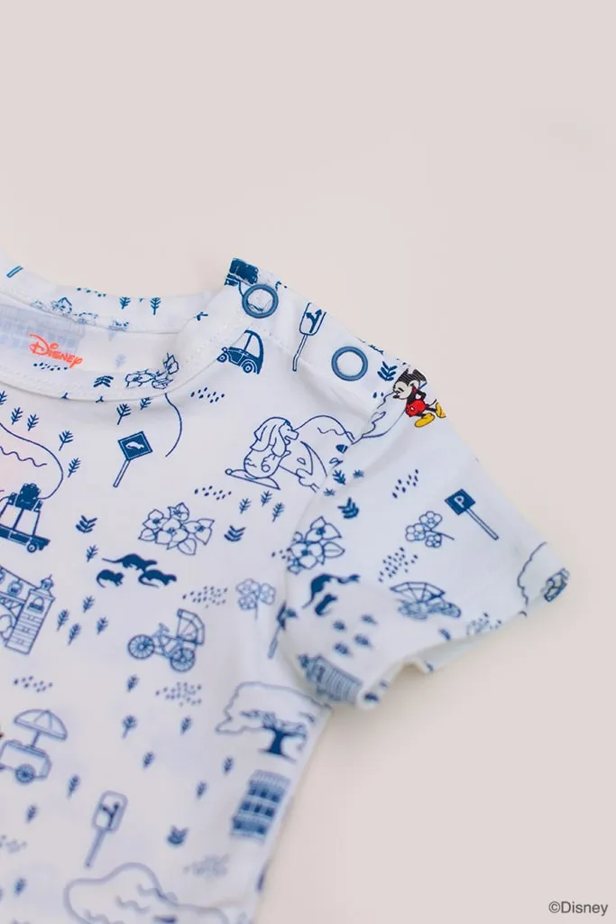 Short-Sleeve Onesie - Blue Road Trip Mickey