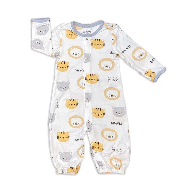 Silkberry Baby Bamboo Converter Gown - Lions Tigers & Bears