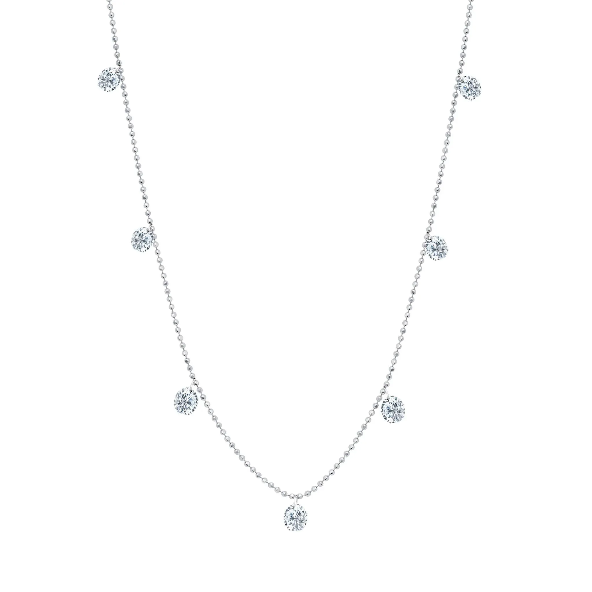 Small Floating Diamond Necklace