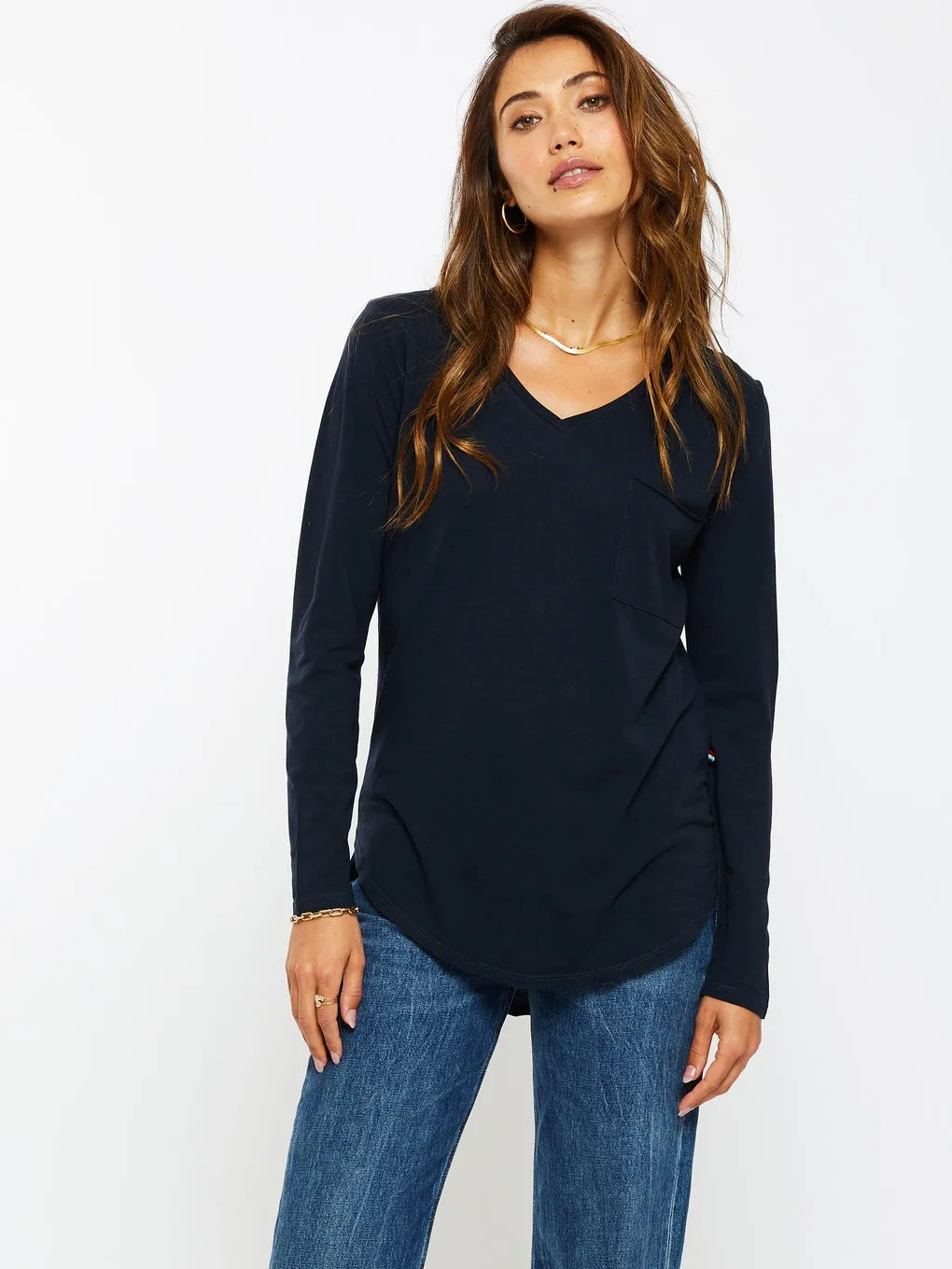 Sol Angeles Essential Long Sleeve Torque Tee Indigo