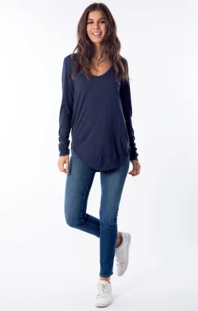 Sol Angeles Essential Long Sleeve Torque Tee Indigo