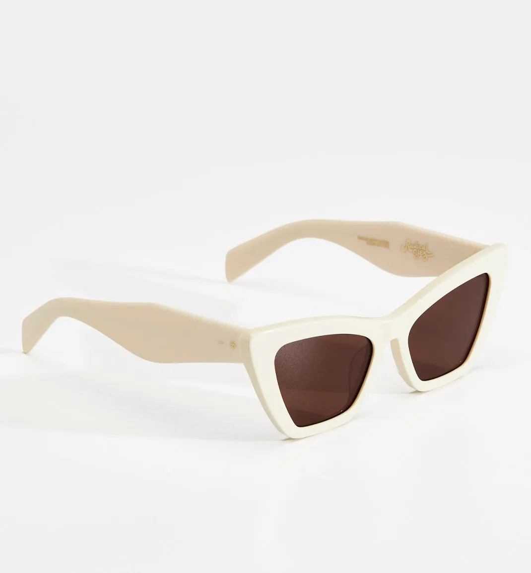 Solar Queen Bio-Acetate Sunglasses - Vanilla Bone with Brown Mono Lens