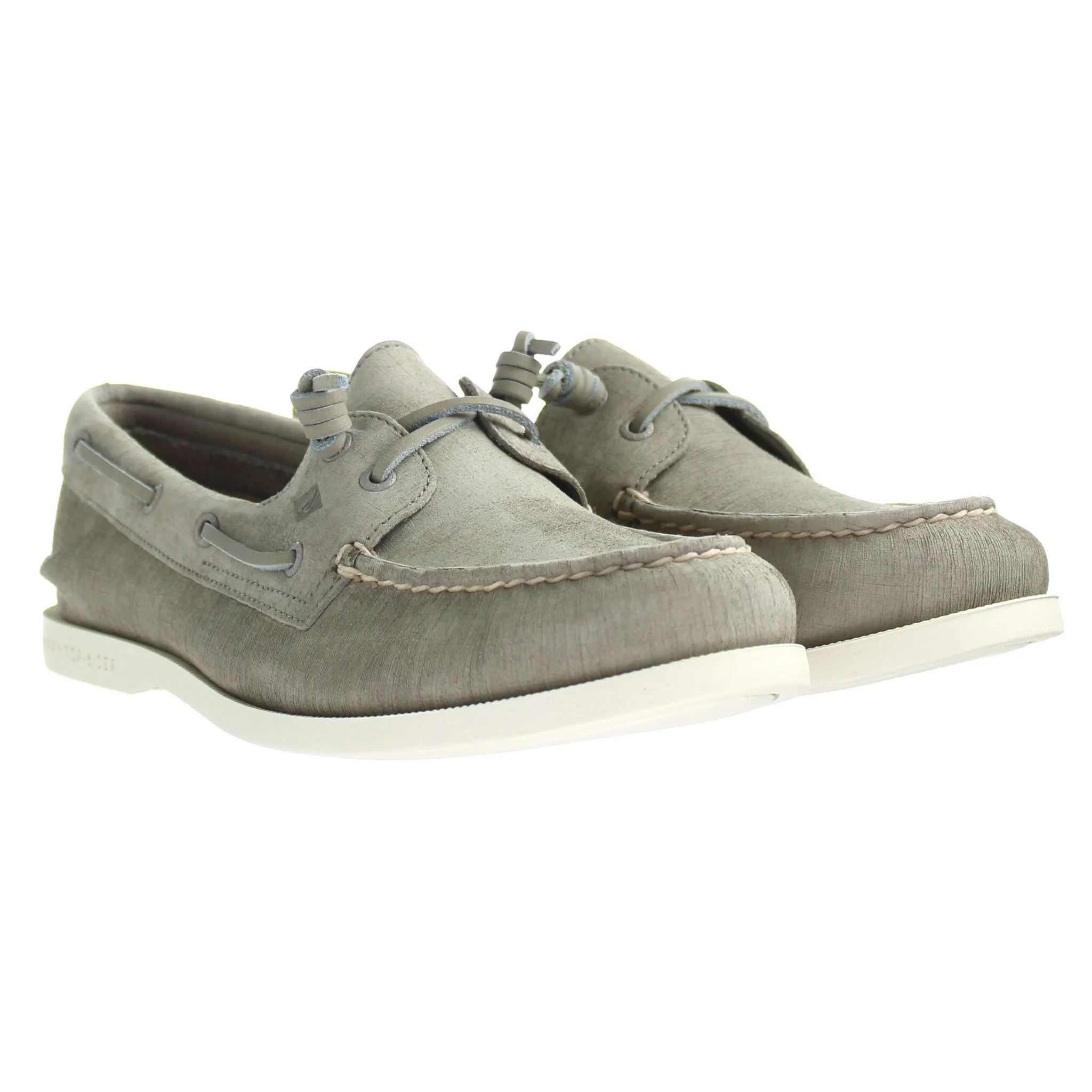 Sperry A/O 2-Eye Plushwave Womens Grey Boat Shoes