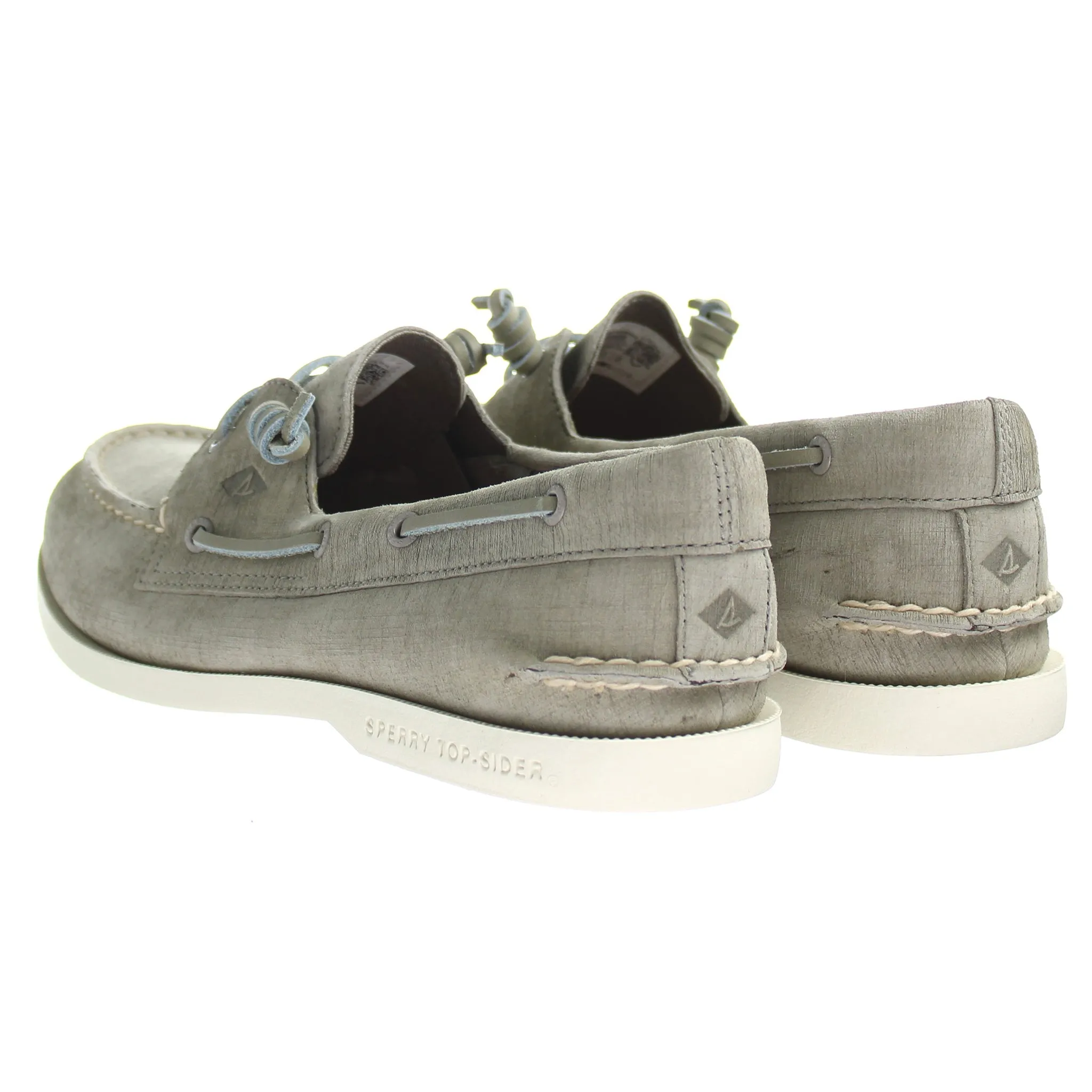 Sperry A/O 2-Eye Plushwave Womens Grey Boat Shoes