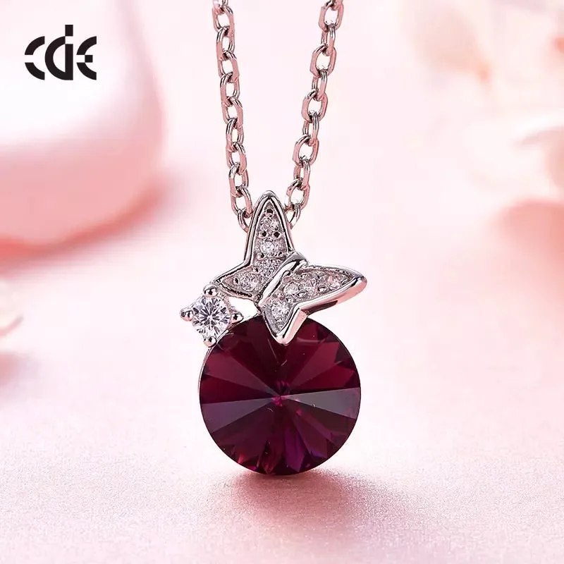 Sterling silver cute little butterflies burgundy set