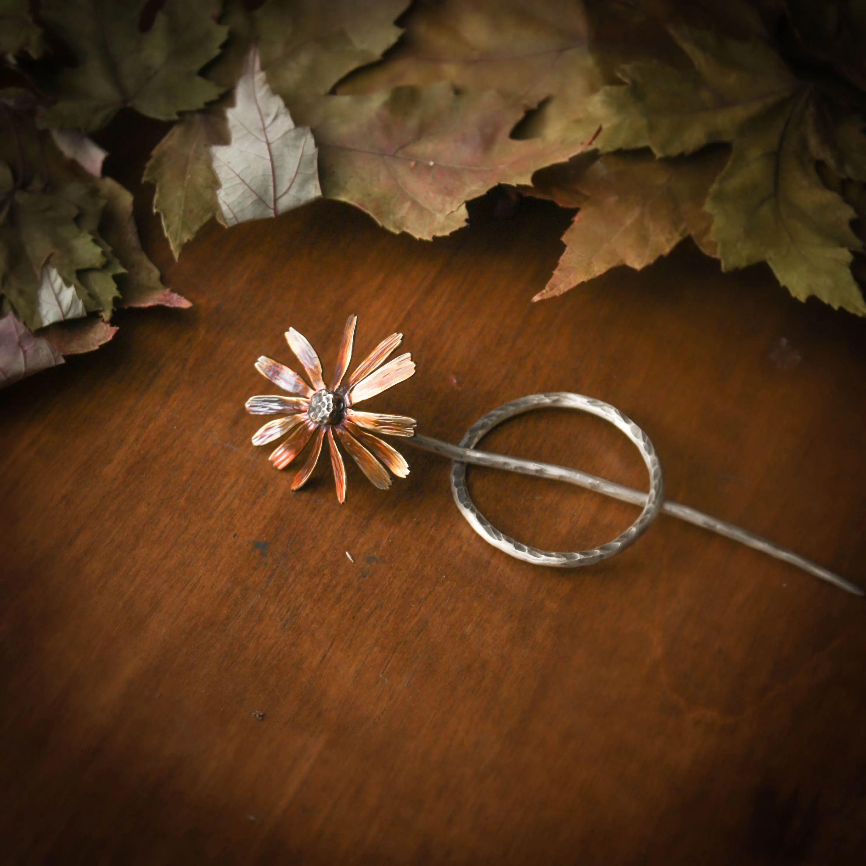 Sterling Silver Echinacea Flower Shawl Pin