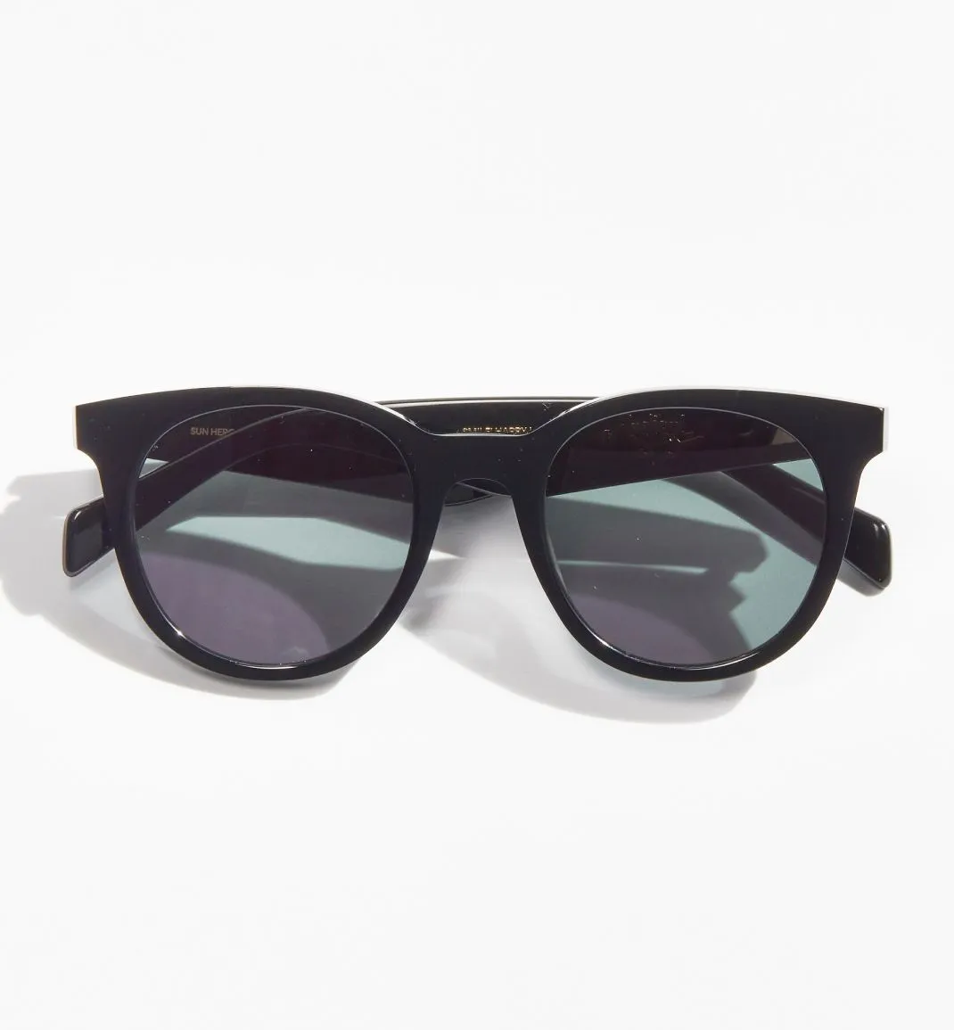 Sun Hero Bio-Acetate Sunglasses - Black with Green Mono Lens