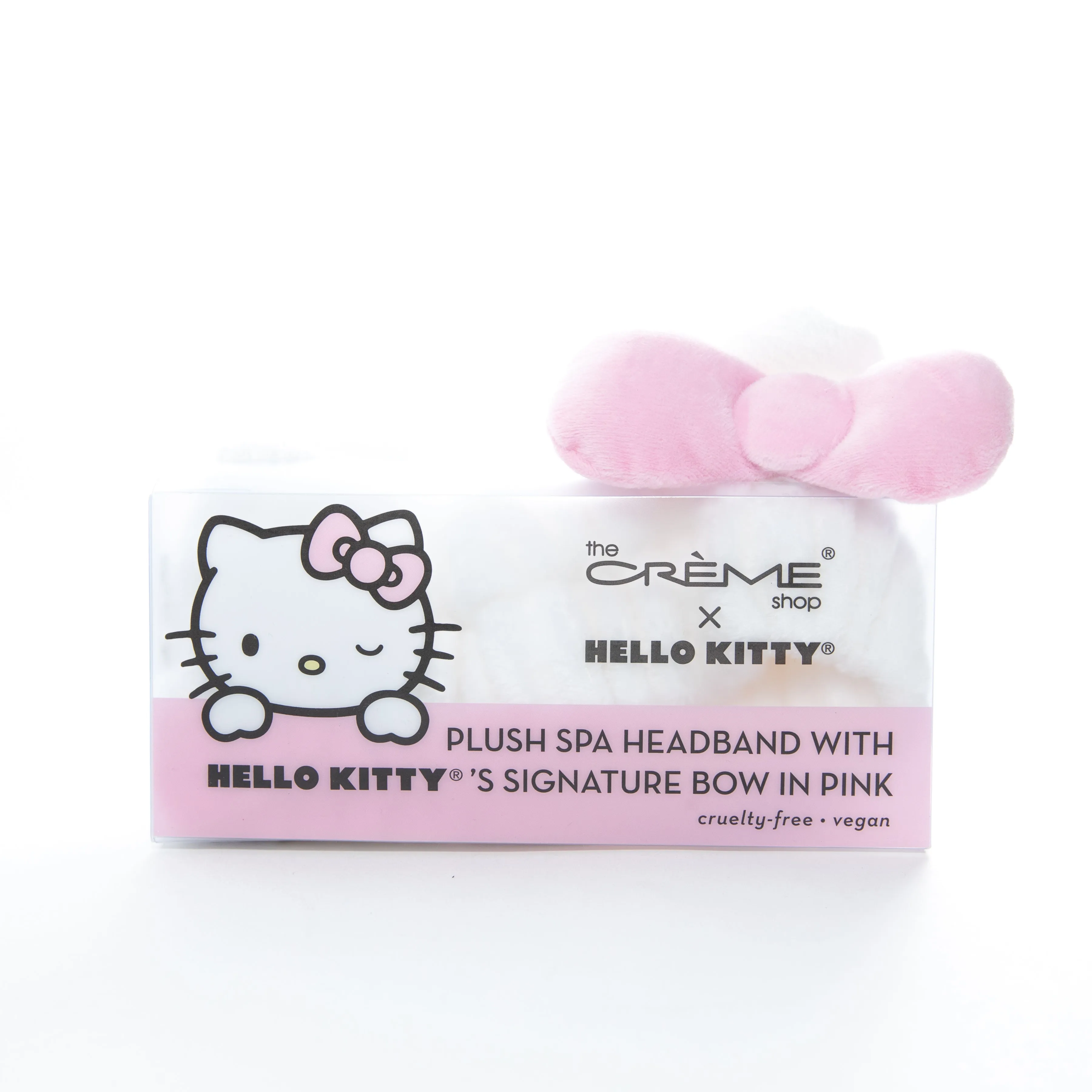 The Crème Shop Hello Kitty Pink Signature Bow Plush Spa Headband