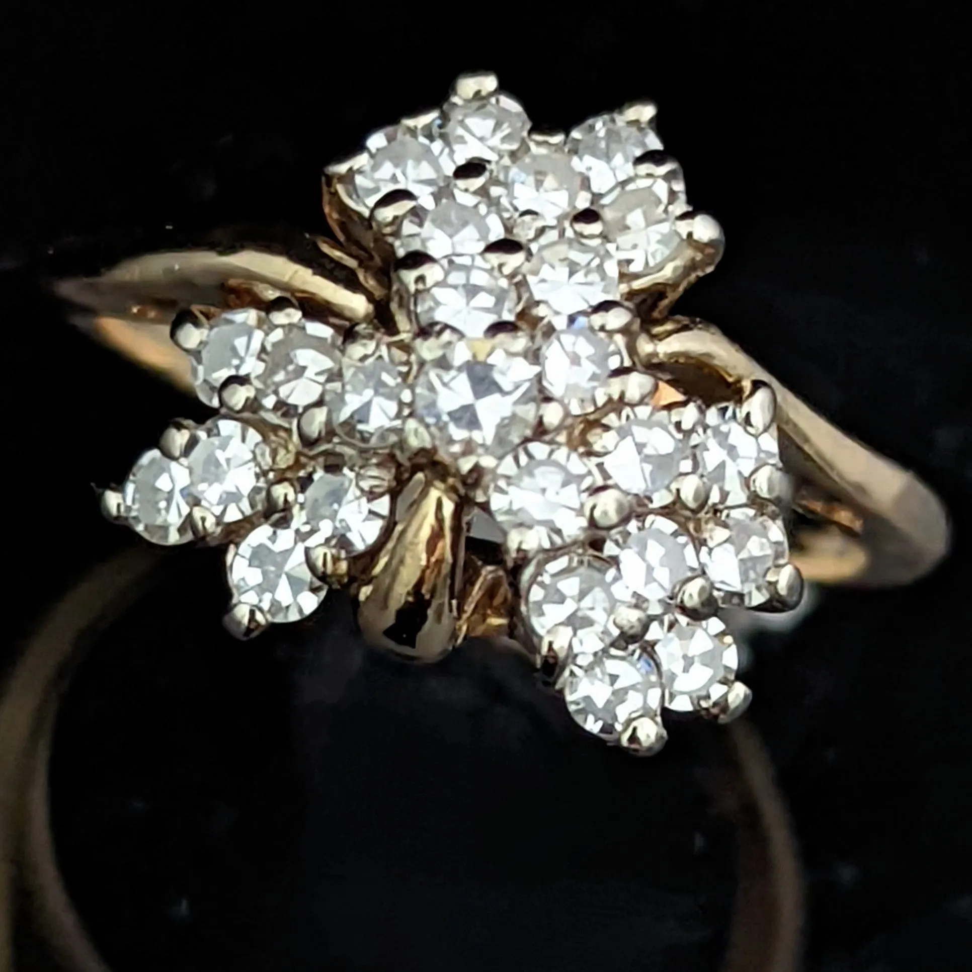 The Grasse - Estate Diamond Cluster 14k Gold Shamrock Ring