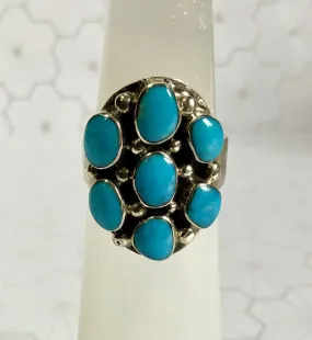 Turquoise Flower Inlay Ring