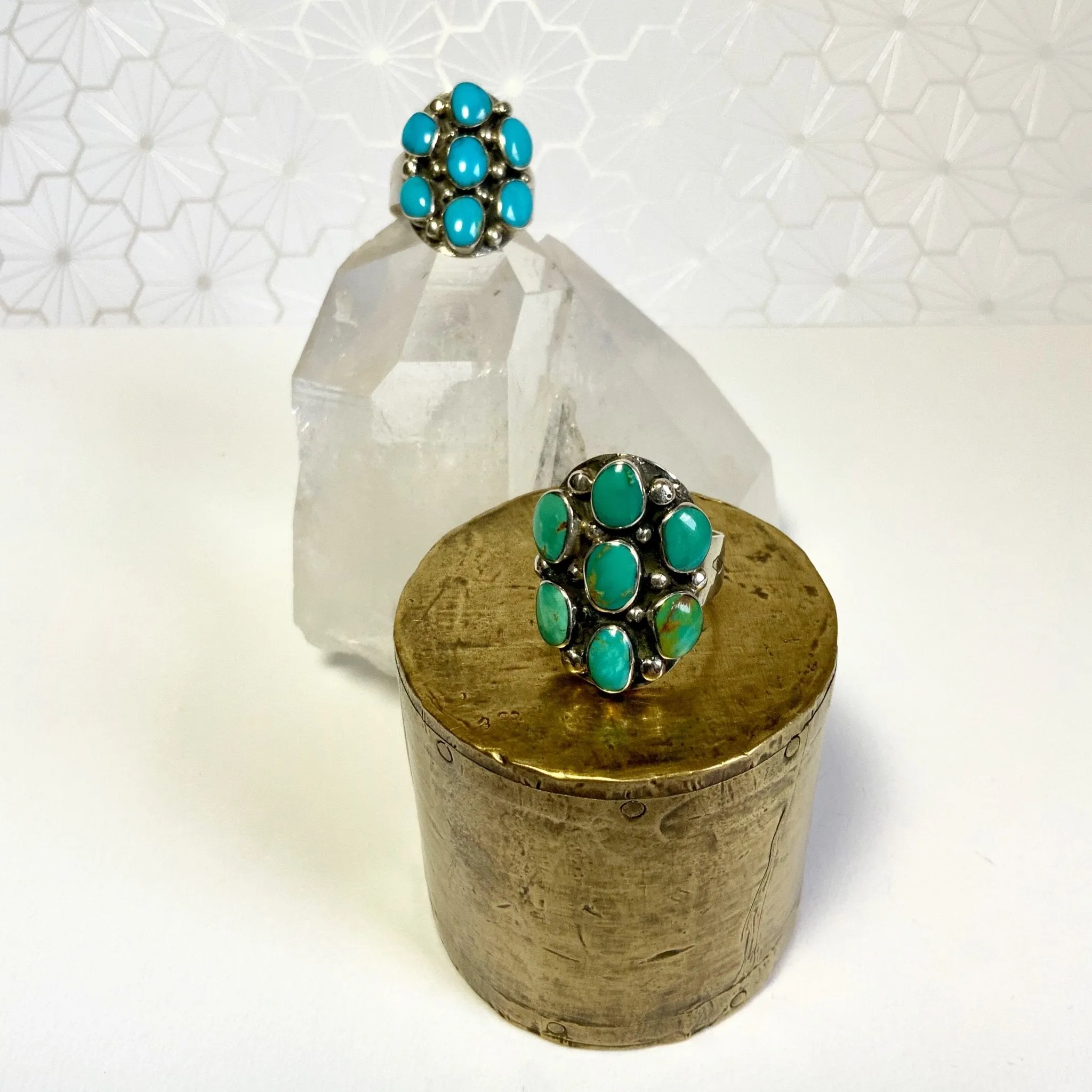 Turquoise Flower Inlay Ring