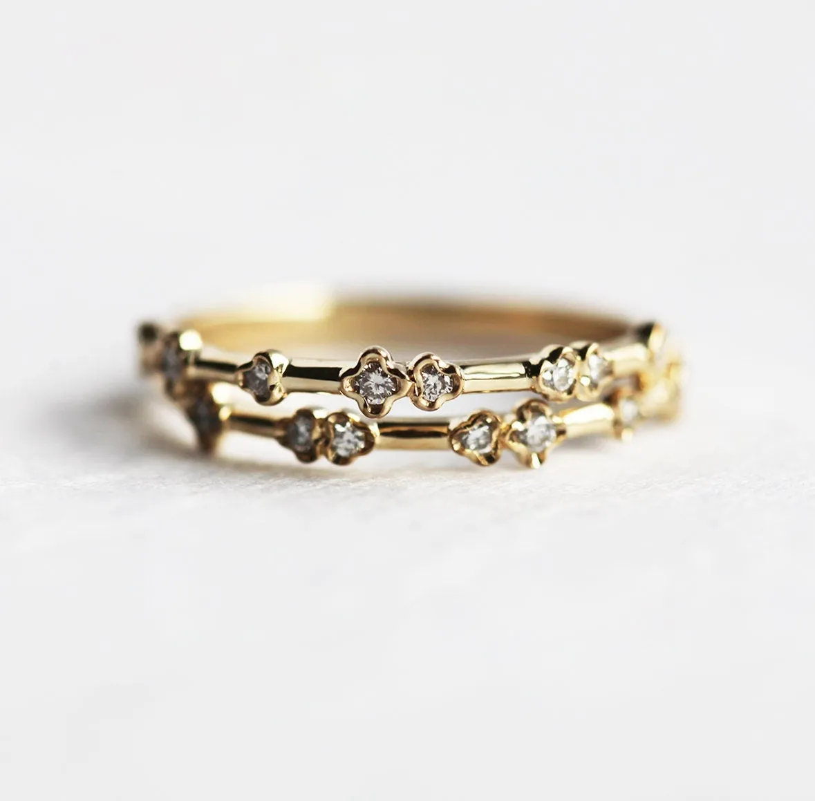 Unique Diamond Wedding Band, Diamond Wedding Band, 18K Yellow Gold Diamond Ring