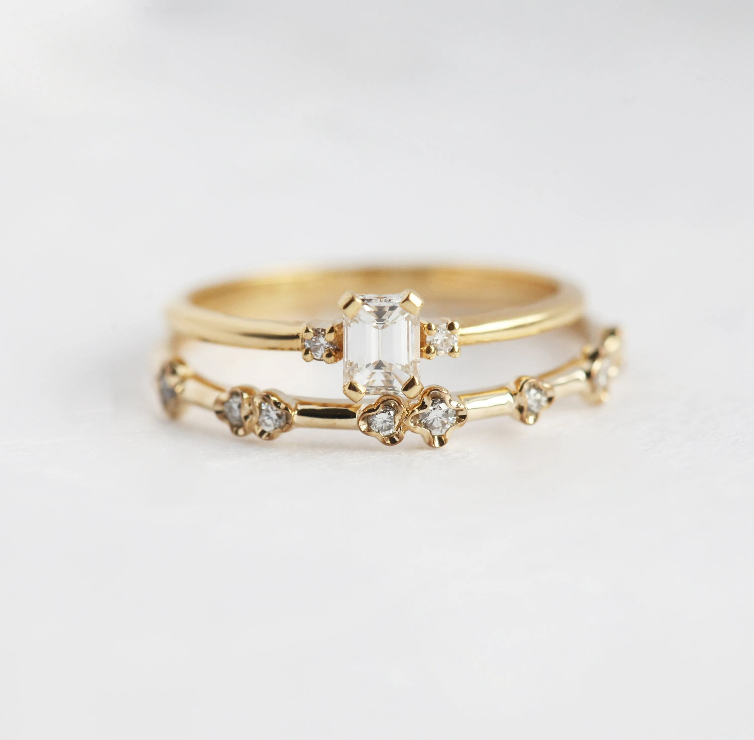 Unique Diamond Wedding Band, Diamond Wedding Band, 18K Yellow Gold Diamond Ring