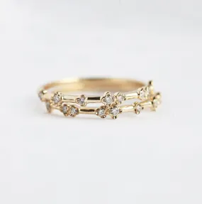 Unique Diamond Wedding Band, Diamond Wedding Band, 18K Yellow Gold Diamond Ring