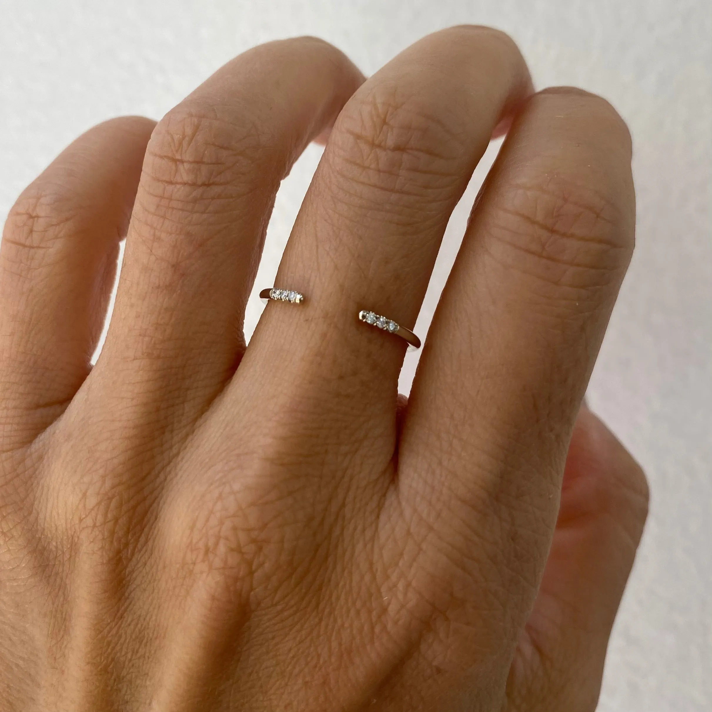 White Equilibrium Cuff Ring