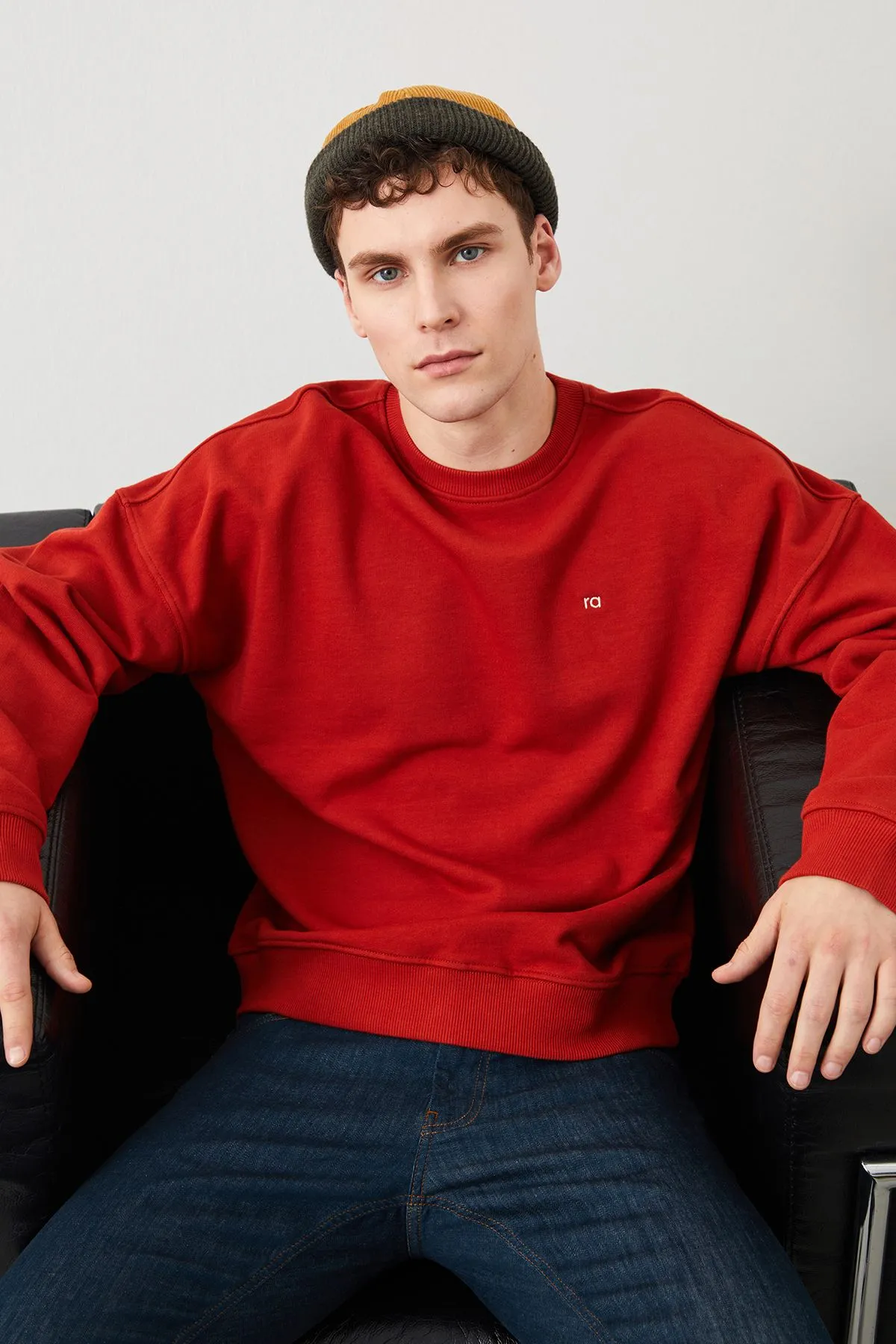 Ziggy Crop Oversize Red Men's Sweatshirt